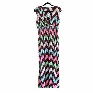 NWT Kranda Casual Sleeveless V Neck Summer Geometric Print Dress